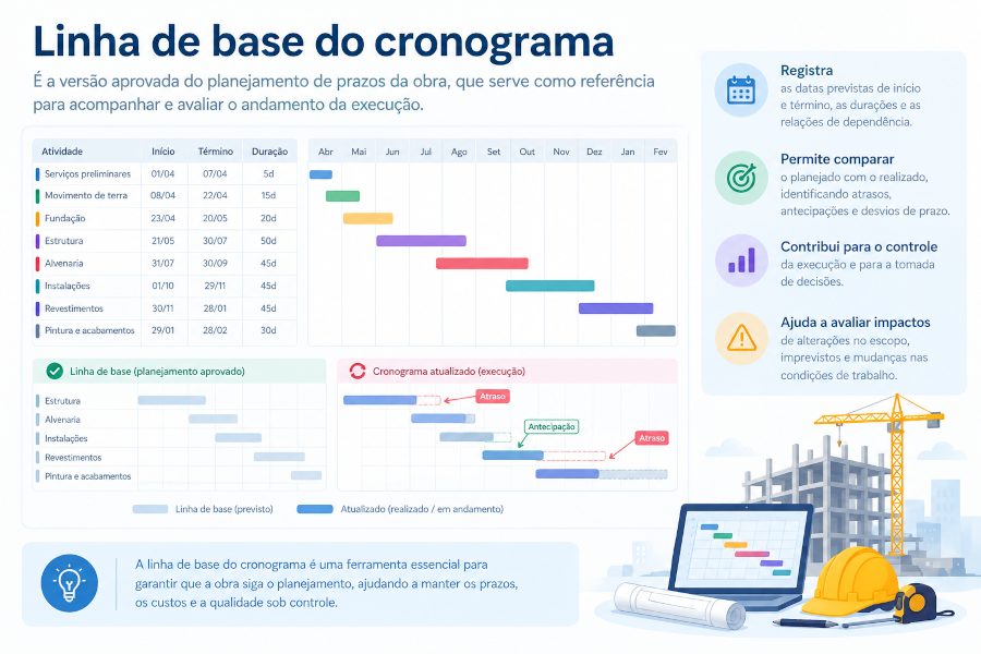 Infográfico da Linha de base do cronograma