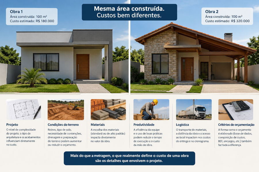 Por que obras aparentemente iguais podem ter custos tão diferentes?