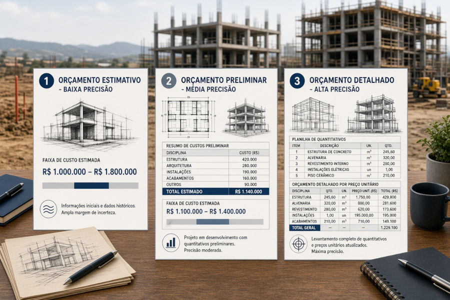 orcamento estimativo preliminar e detalhado