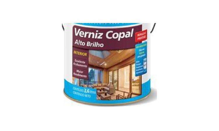VERNIZ TIPO COPAL PARA MADEIRA, BRILHANTE, USO INTERNO
