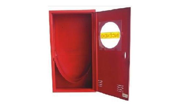 CAIXA DE INCENDIO/ABRIGO PARA MANGUEIRA, DE EMBUTIR/INTERNA, COM 75 X 45 X 17 CM, EM CHAPA DE ACO, PORTA COM VENTILACAO, VISOR COM A INSCRICAO 