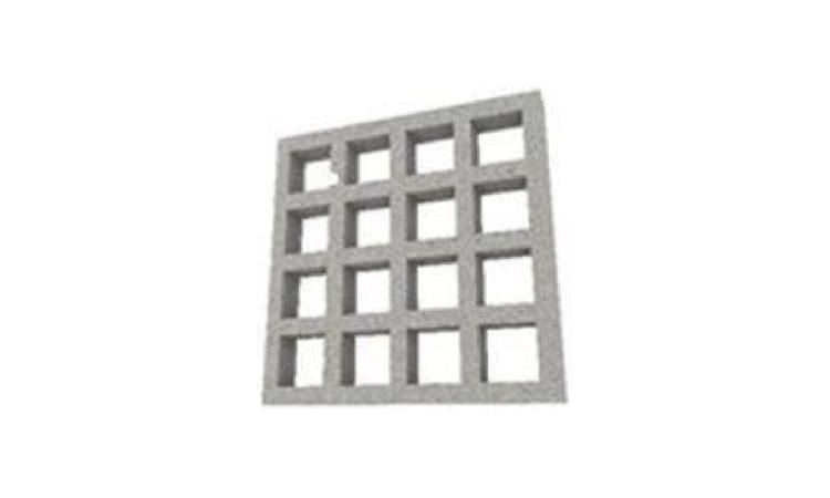 ELEMENTO VAZADO DE CONCRETO, QUADRICULADO, 25 FUROS *50 X 50 X 5* CM