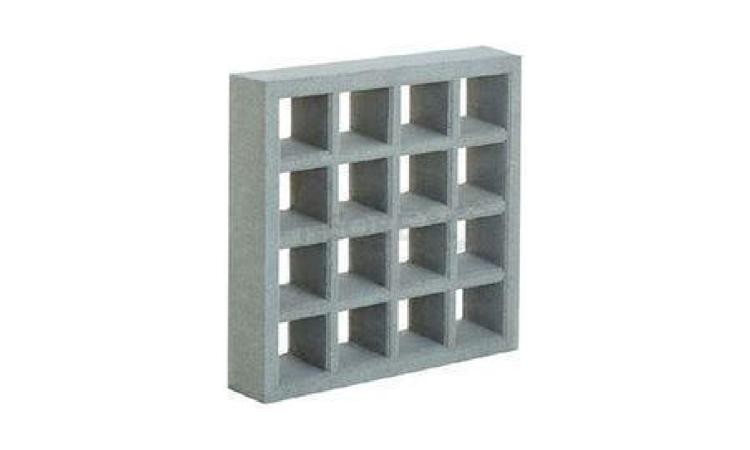 ELEMENTO VAZADO DE CONCRETO, QUADRICULADO, 16 FUROS *33 X 33 X 10* CM