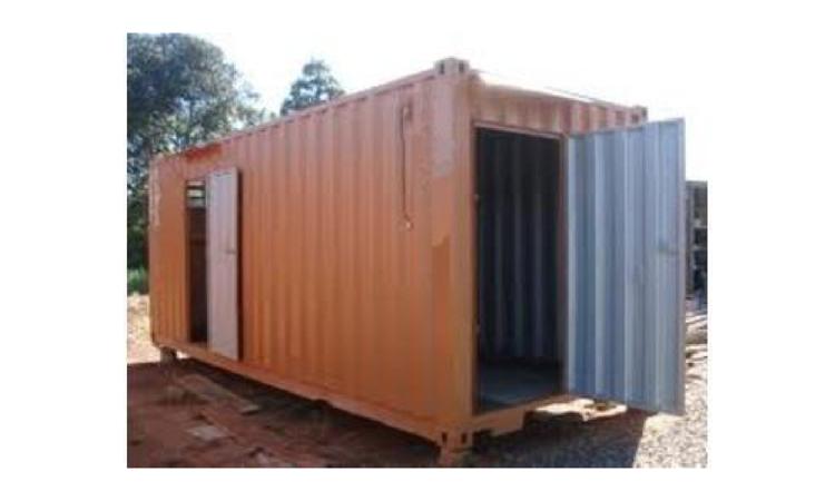 CONTAINER ALMOXARIFADO, DE *2,40* X *6,00* M, PADRAO SIMPLES, SEM REVESTIMENTO E SEM DIVISORIAS INTERNOS E SEM SANITARIO, PARA USO EM CANTEIRO DE OBRAS