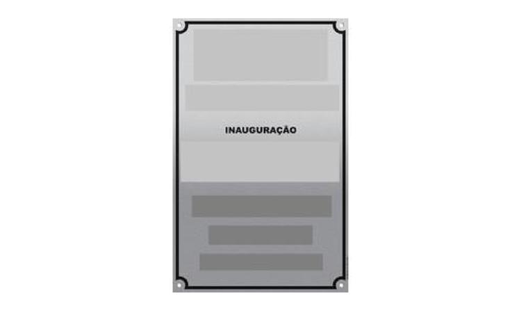 PLACA DE INAUGURACAO METALICA, *40* CM X *60* CM