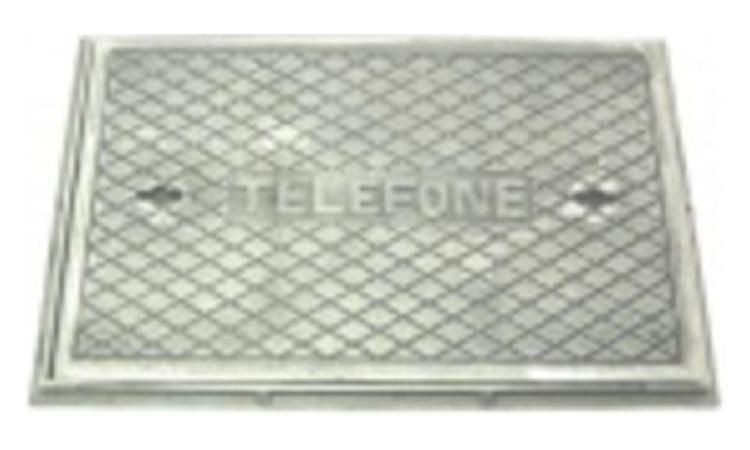 TAMPAO FOFO SIMPLES COM BASE / REQUADRO, R-2, CLASSE A15 CARGA MAX. 1,5 T, 550 X 1100 MM (COM INSCRICAO EM RELEVO DO TIPO DE REDE)