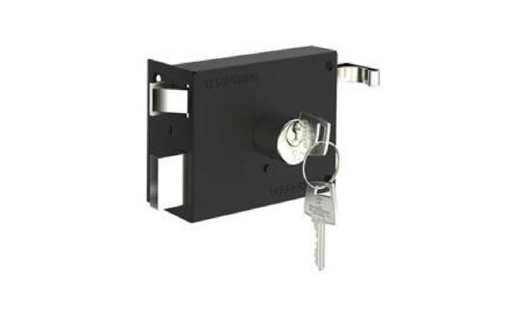 FECHADURA DE SOBREPOR PARA PORTAO, EM ACO INOX COM ACABAMENTO CROMADO, CAIXA DE 100 MM, INCLUINDO CHAVE TIPO CILINDRO
