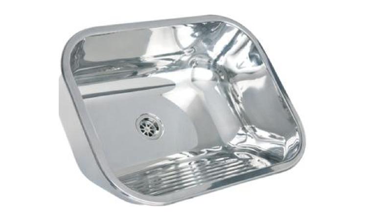 TANQUE ACO INOXIDAVEL (ACO 304) COM ESFREGADOR E VALVULA, DE *50 X 40 X 22* CM