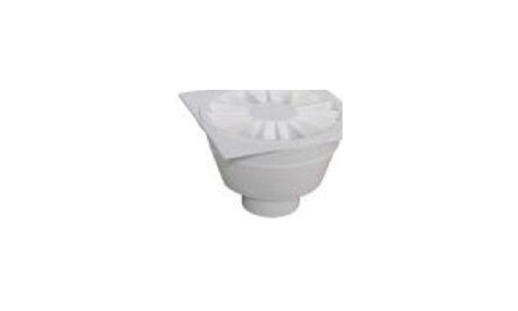 RALO SECO CONICO, PVC, 100 X 40 MM, COM GRELHA QUADRADA BRANCA