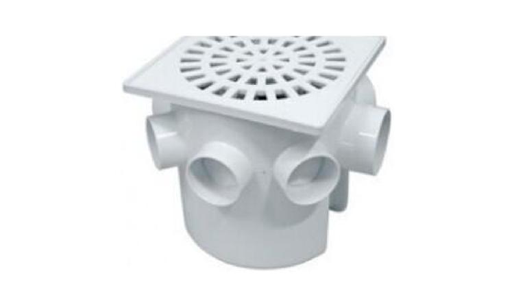 CAIXA SIFONADA, PVC, 150 X *185* X 75 MM, COM GRELHA QUADRADA, BRANCA