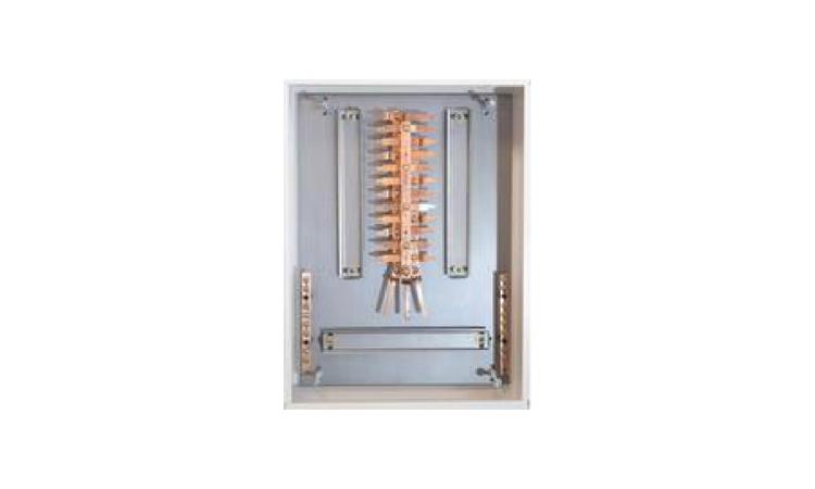 QUADRO DE DISTRIBUICAO COM BARRAMENTO TRIFASICO, DE EMBUTIR, EM CHAPA DE ACO GALVANIZADO, PARA 24 DISJUNTORES DIN, 100 A