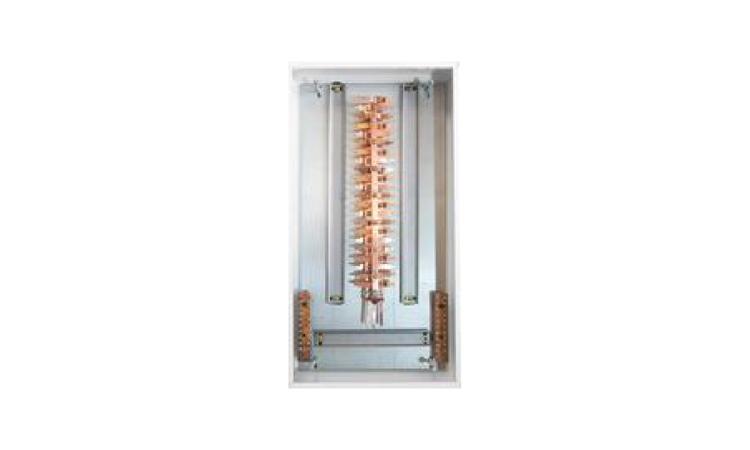 QUADRO DE DISTRIBUICAO COM BARRAMENTO TRIFASICO, DE EMBUTIR, EM CHAPA DE ACO GALVANIZADO, PARA 40 DISJUNTORES DIN, 100 A