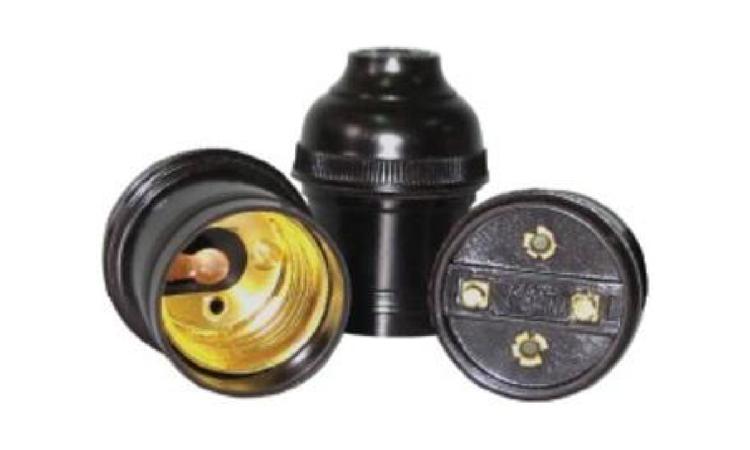 SOQUETE DE BAQUELITE BASE E27, PARA LAMPADAS