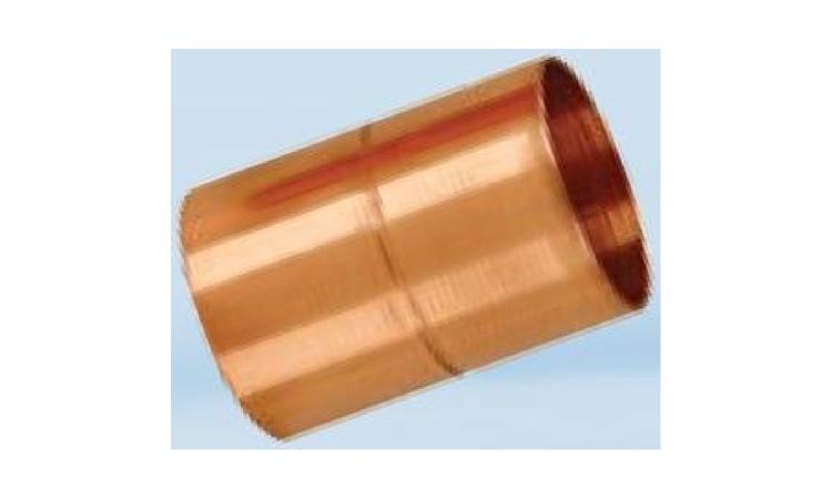LUVA DE COBRE SEM ANEL DE SOLDA, BOLSA X BOLSA, 22 MM