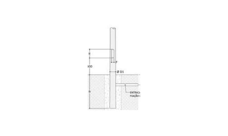 POSTE CONICO CONTINUO EM ACO GALVANIZADO, RETO, ENGASTADO, H = 7 M, DIAMETRO INFERIOR = *125* MM