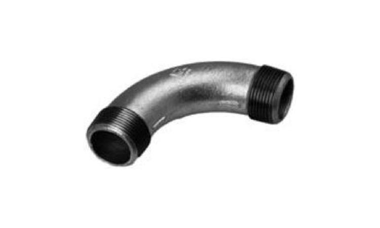 CURVA 90 GRAUS DE FERRO GALVANIZADO, COM ROSCA BSP MACHO, DE 2 1/2