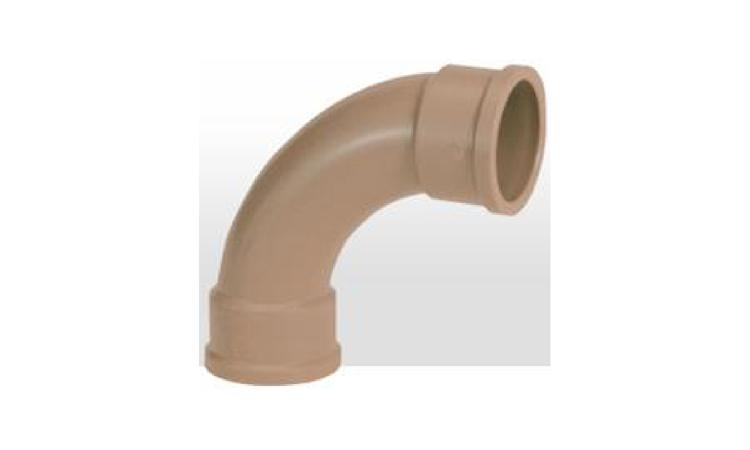CURVA DE PVC 90 GRAUS, SOLDAVEL, 85 MM, COR MARROM, PARA AGUA FRIA PREDIAL