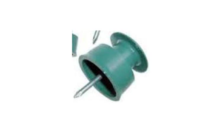 ROLDANA PLASTICA COM PREGO, TAMANHO 30 X 30 MM, PARA INSTALACAO ELETRICA APARENTE