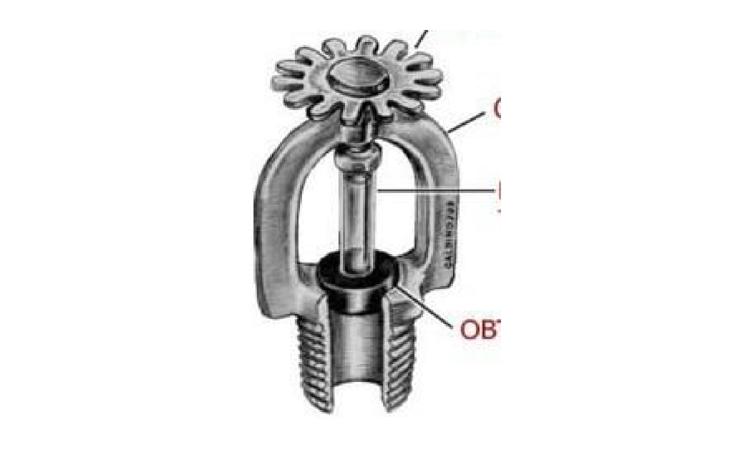SPRINKLER TIPO PENDENTE, BULBO VERMELHO DE RESPOSTA RAPIDA, 68 GRAUS CELSIUS, ACABAMENTO CROMADO, D = 20 MM (3/4