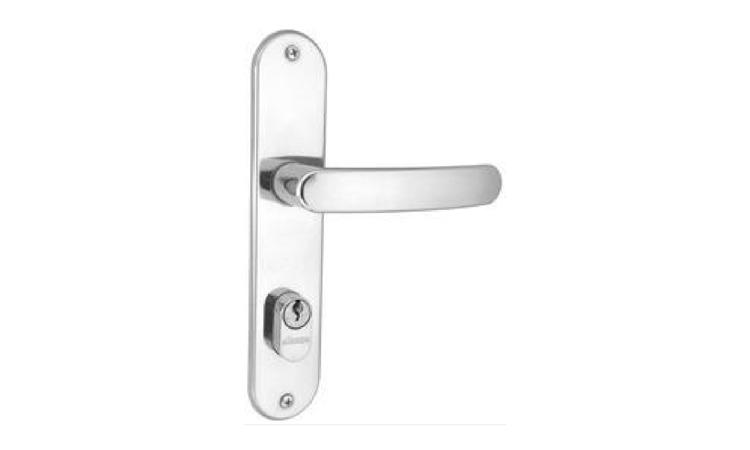 FECHADURA ESPELHO PARA PORTA EXTERNA, EM ACO INOX (MAQUINA, TESTA E CONTRA-TESTA) E EM ZAMAC (MACANETA, LINGUETA E TRINCOS) COM ACABAMENTO CROMADO, MAQUINA DE 40 MM, INCLUINDO CHAVE TIPO CILINDRO