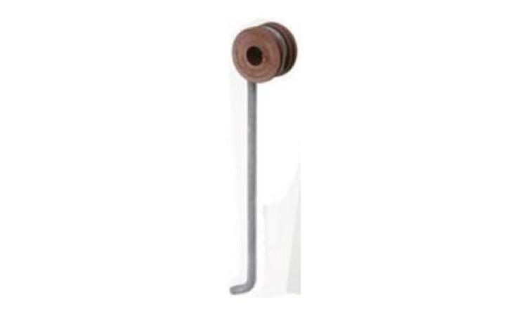 SUPORTE GUIA SIMPLES COM ROLDANA EM POLIPROPILENO PARA CHUMBAR, H = 20 CM