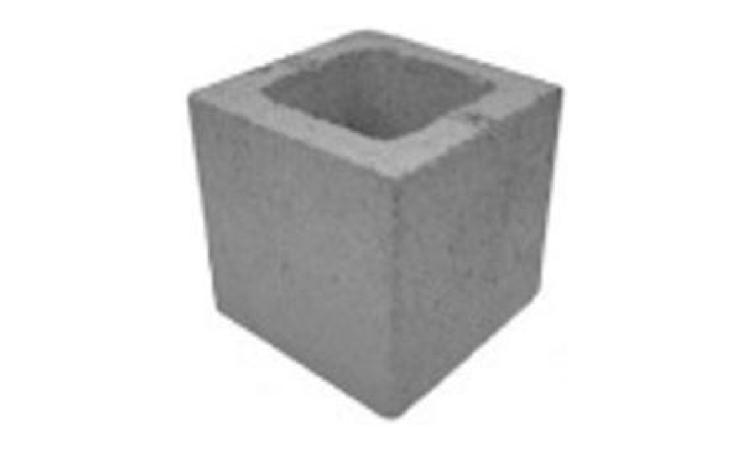MEIO BLOCO DE VEDACAO DE CONCRETO APARENTE 19 X 19 X 19 CM (CLASSE C - NBR 6136)