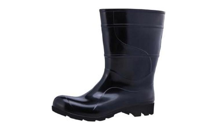 BOTA DE PVC PRETA, CANO MEDIO, SEM FORRO