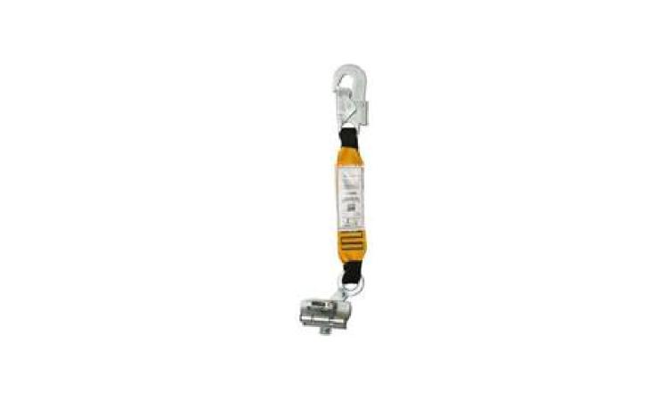 TRAVA-QUEDAS EM ACO PARA CORDA DE 12 MM, EXTENSOR DE 25 X 300 MM, COM MOSQUETAO TIPO GANCHO TRAVA DUPLA