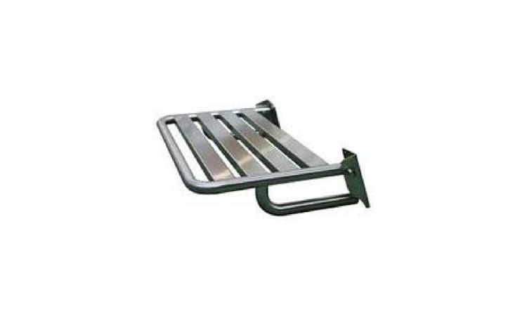 BANCO ARTICULADO PARA BANHO, EM ACO INOX POLIDO, 70* CM X 45* CM