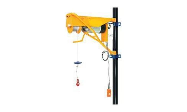 GUINCHO ELETRICO DE COLUNA, CAPACIDADE 400 KG, COM MOTO FREIO, MOTOR TRIFASICO DE 1,25 CV