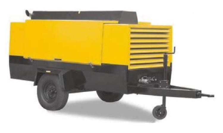 COMPRESSOR DE AR REBOCAVEL VAZAO 748 PCM, PRESSAO EFETIVA DE TRABALHO 102 PSI, MOTOR DIESEL, POTENCIA 210 CV