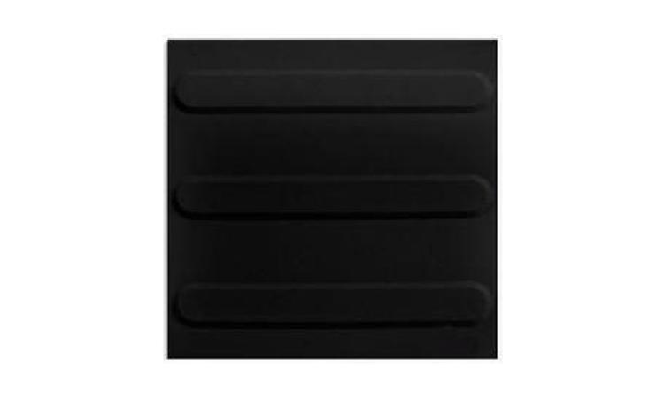 PISO TATIL DE ALERTA OU DIRECIONAL, DE BORRACHA, PRETO, 25 X 25 CM, E = 12 MM, PARA ARGAMASSA