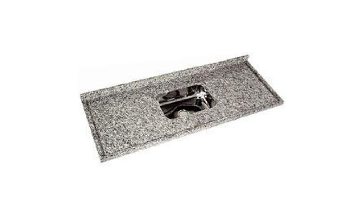 BANCADA/ BANCA EM GRANITO, POLIDO, TIPO ANDORINHA/ QUARTZ/ CASTELO/ CORUMBA OU OUTROS EQUIVALENTES DA REGIAO, COM CUBA INOX, FORMATO *120 X 60* CM, E= *2* CM