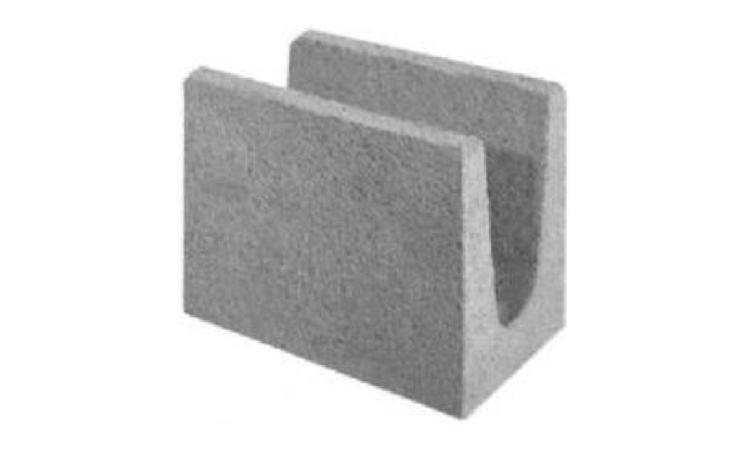 MEIA CANALETA DE CONCRETO ESTRUTURAL 14 X 19 X 19 CM, FBK 14 MPA (NBR 6136)