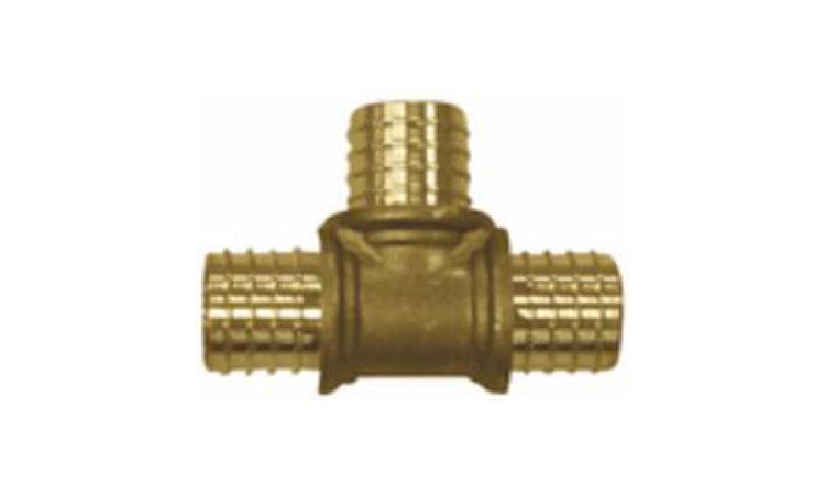 TE METALICO, PARA CONEXAO COM ANEL DESLIZANTE, DN 25 MM, EM TUBO PEX PARA INST. AGUA QUENTE/FRIA