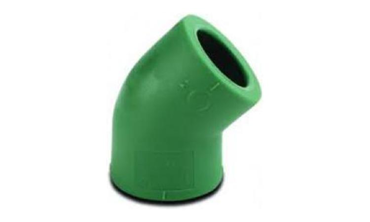 JOELHO PPR 45 GRAUS, SOLDAVEL, F/F, DN 50 MM, PARA AQUA QUENTE E FRIA PREDIAL