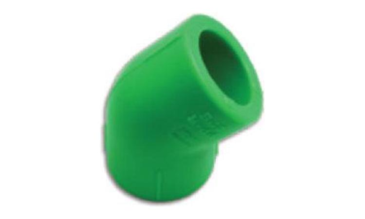 JOELHO PPR 45 GRAUS, SOLDAVEL, F/F, DN 75 MM, PARA AQUA QUENTE E FRIA PREDIAL