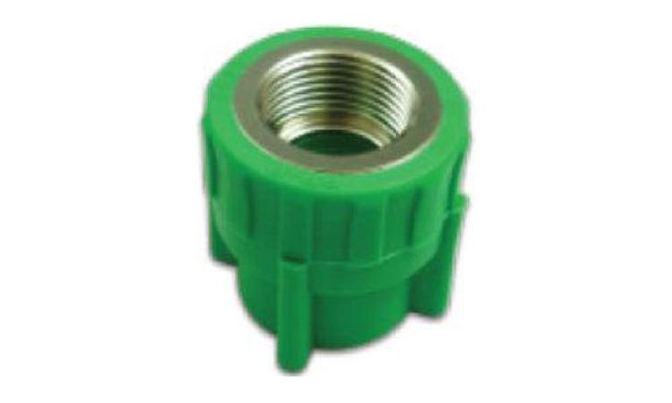 CONECTOR / ADAPTADOR F/F, COM INSERTO METALICO, PPR, DN 25 MM X 1/2
