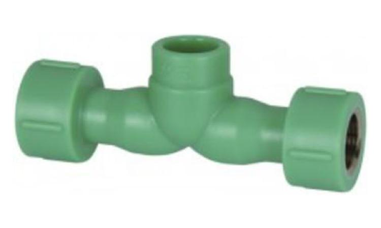 TE MISTURADOR COM INSERTO METALICO, FEMEA, PPR, DN 25 MM X 3/4