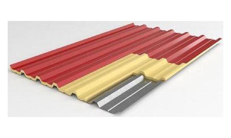 TELHA TERMOISOLANTE REVESTIDA EM ACO GALVANIZADO, FACES SUPERIOR E INFERIOR EM TELHA TRAPEZOIDAL (SEM ACESSORIOS DE FIXACAO), REVESTIMENTO COM ESPESSURA DE 0,50 MM COM PRE-PINTURA NAS DUAS FACES, NUCLEO EM POLIESTIRENO (EPS) DE 50 MM