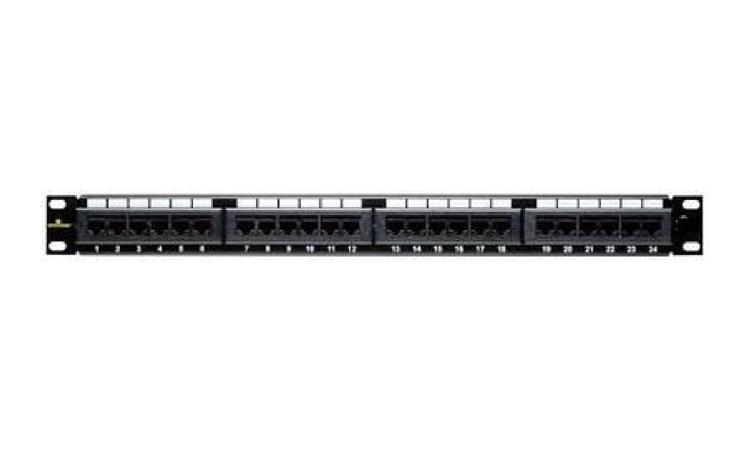 PATCH PANEL, 24 PORTAS, CATEGORIA 5E, COM RACKS DE 19