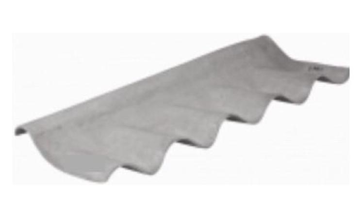 CUMEEIRA ARTICULADA (ABA INFERIOR) PARA TELHA ONDULADA DE FIBROCIMENTO E = 4 MM, ABA *330* MM, COMPRIMENTO 500 MM (SEM AMIANTO)