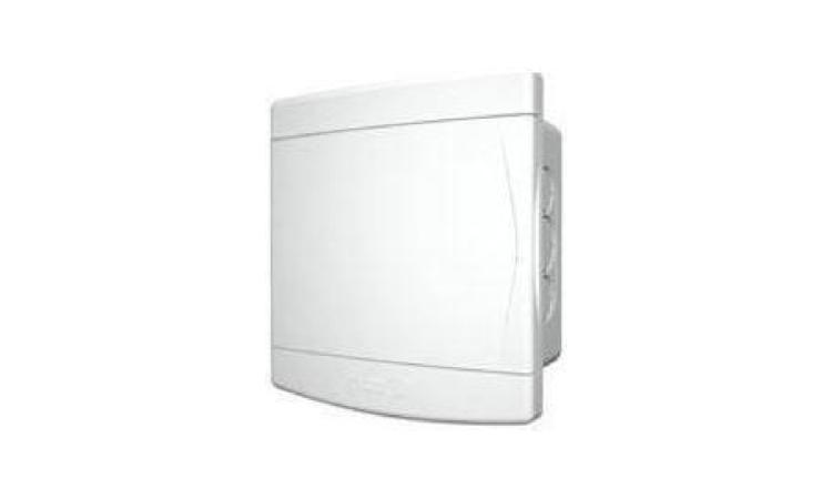 QUADRO DE DISTRIBUICAO, EM PVC, DE EMBUTIR, COM BARRAMENTO TERRA / NEUTRO, PARA 6 DISJUNTORES NEMA OU 8 DISJUNTORES DIN