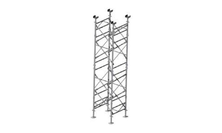 LOCACAO DE TORRE METALICA COMPLETA PARA UMA CARGA DE 8 TF (80 KN) E PE DIREITO DE 6 M, INCLUINDO MODULOS, DIAGONAIS, SAPATAS E FORCADOS