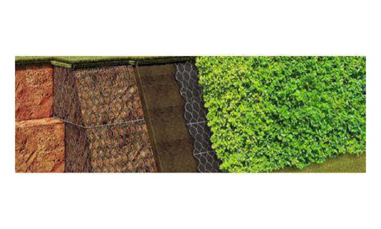 GABIAO TIPO CAIXA TRAPEZOIDAL, MALHA HEXAGONAL 10 X 12 CM (ZN/AL REVESTIDO COM POLIMERO) FIO 2,7 MM, FACE COM 65 GRAUS, COM GEOSSINTETICO, DIMENSOES 2,0 X 1,5 X 1,0 M (C X L X A)