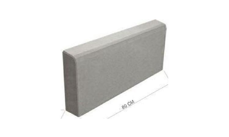 MEIO-FIO OU GUIA DE CONCRETO PRE MOLDADO, COMP 80 CM, *30 X 10/10* (H X L1/L2)