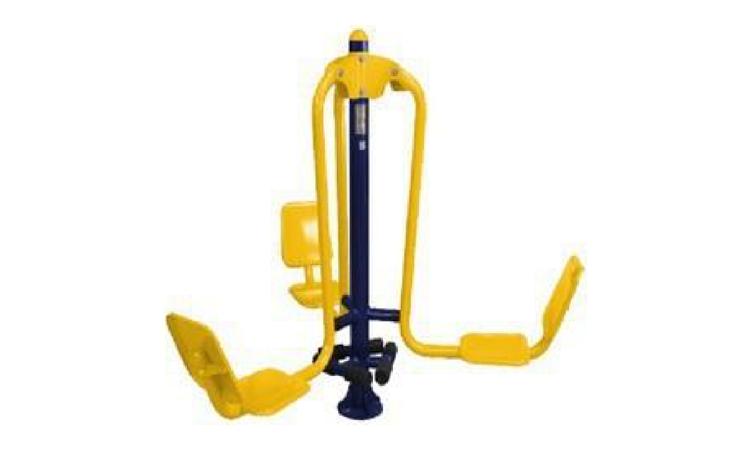 PRESSAO DE PERNAS TRIPLO, EM TUBO DE ACO CARBONO, PINTURA NO PROCESSO ELETROSTATICO - EQUIPAMENTO DE GINASTICA PARA ACADEMIA AO AR LIVRE / ACADEMIA DA TERCEIRA IDADE - ATI