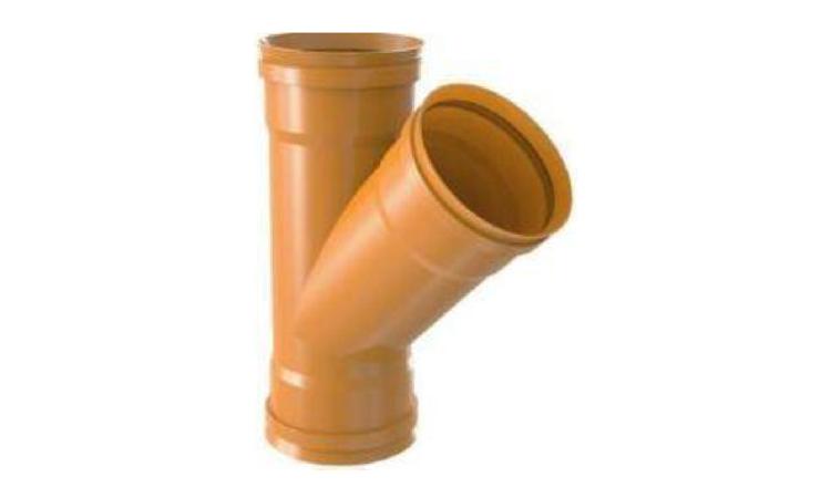 JUNCAO, PVC, 45 GRAUS, JE, BBB, DN 150 MM, PARA TUBO CORRUGADO E/OU LISO, REDE COLETORA DE ESGOTO