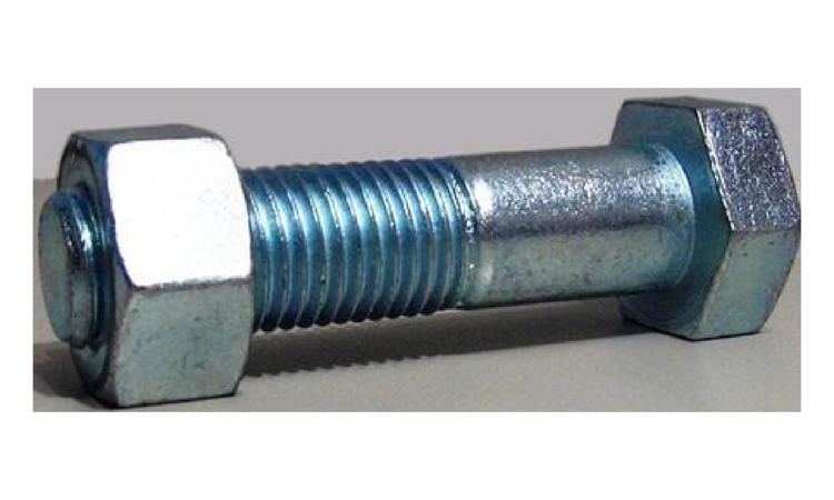 PARAFUSO M16 EM ACO GALVANIZADO, COMPRIMENTO = 500 MM, DIAMETRO = 16 MM, ROSCA MAQUINA, COM CABECA SEXTAVADA E PORCA