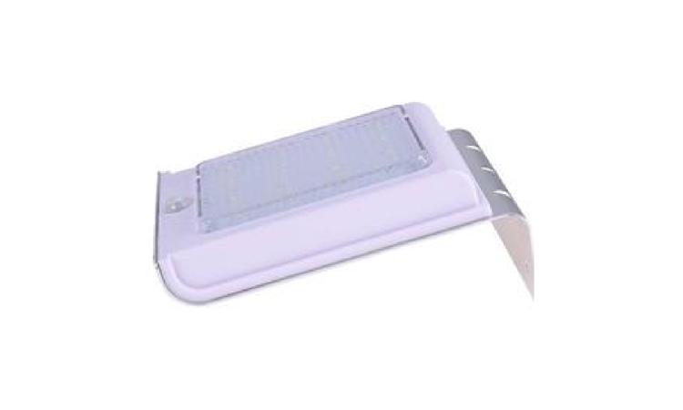 LUMINARIA SOLAR LED EXTERNA, TIPO ARANDELA DE PAREDE, EM ALUMINIO, 16 LEDS, LUZ BRANCA, *180* LUMENS, CAPACIDADE DE ILUMINACAO ATE 36 H, RETANGULAR, *13 X 9 X 7* (C X L X A), COM SENSOR DE MOVIMENTO / PRESENCA, BATERIA RECARREGAVEL COM LUZ SOLAR, RESISTEN